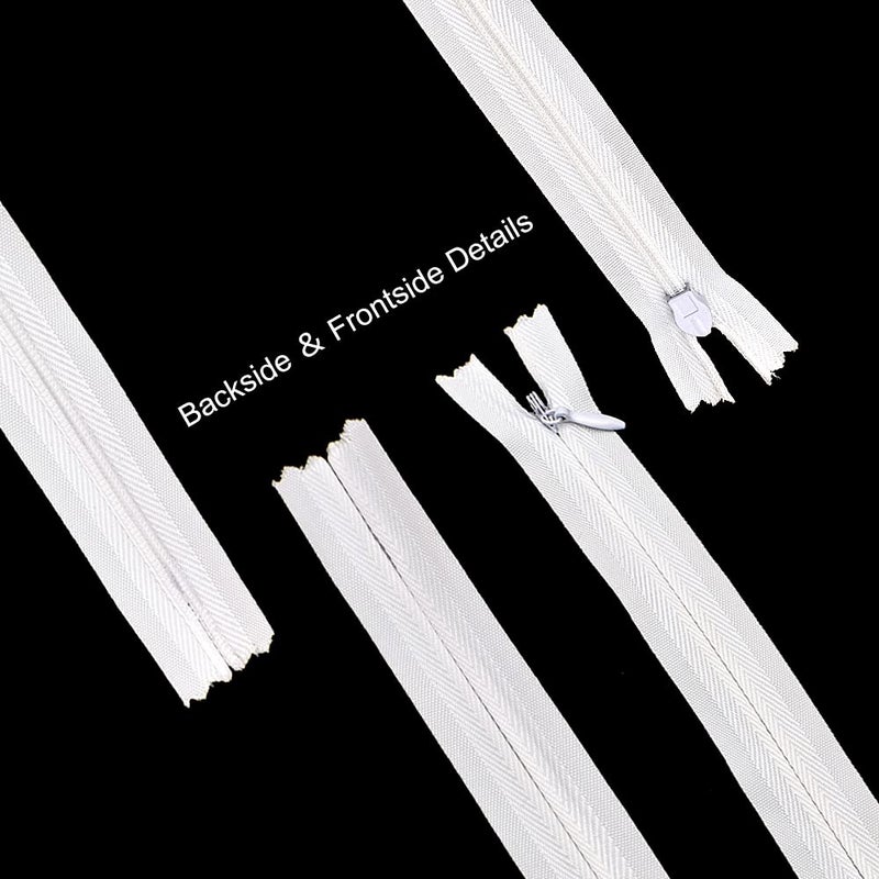 Renashed 45pcs 21.5 Inch Nylon Invisible Zippers for Tailor Sewer Sewing Craft Crafter's Special (White) - Image 5